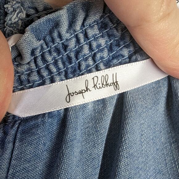 Joseph Ribkoff Blue Off The Shoulder Floral Lace Bell Sleeve Tencel Blouse Sz 12 - Picture 10 of 10